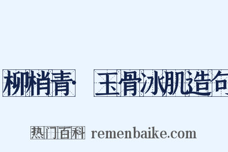 柳梢青·玉骨冰肌造句是什么意思的图片
